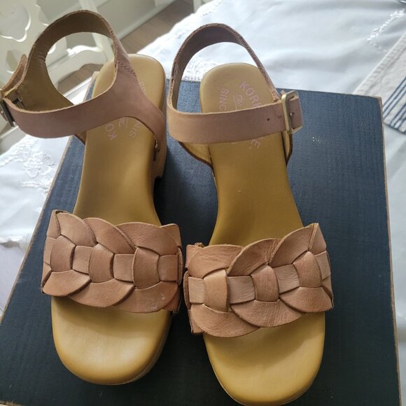 Korks by Kork-Ease Platform Wedge Womens 6M/36.5 Sandal Tan with Straps BOHO - Picture 7 of 9